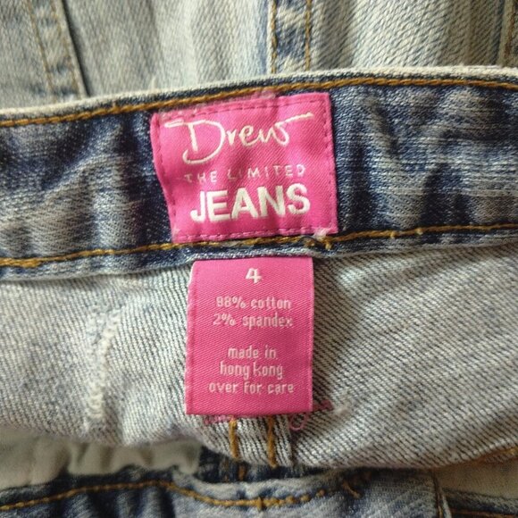 The Limited Drew Women's Size 4 Cropped Denim Blue Jeans Flap Pockets Distressed - Picture 7 of 7
